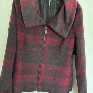 Plaid Red and Black Women's Jacket